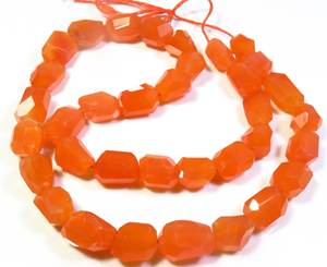 Cuentas facetadas de cornalina naranja, gemas de pepitas naturales de 9-15mm, cuentas sueltas irregulares de 16 ", Grado Superior para la fabricación de joyas - Product Image 1