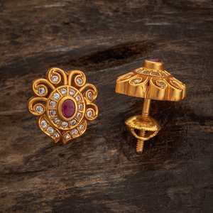 Pendientes de botón con engaste de oro de 14K/18K Silver Temple, con diamantes de moda y patrón de mariposa y flor en oro rosa, chapados en oro. - Product Image 4