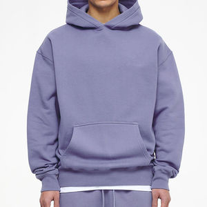 Sweat à capuche court unisexe en molleton 100 % coton épais, personnalisable avec logo, haute qualité, coupe oversize, streetwear d'hiver respirant et brodé - Product Image 1