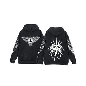 Sudadera con capucha lavada Vintage de piedra al por mayor Tie Dye 3D Print Acid Wash Hoodie Heavyweight Cotton French Terry sudaderas con capucha extragrandes para hombre - Product Image 2