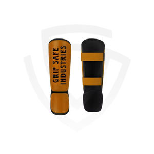 Espinilleras de Cuero con Protección Profesional y Logotipo Personalizado para Entrenamiento de Muay Thai y Artes Marciales - Product Image 1