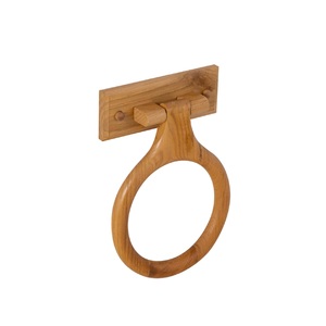 Customized Modern Wood Wall Hanging <b>Bathroom</b> Storage Rack with Loop Strap Hanger for Shelf Use - Product Image 2