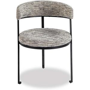 Chaise de salle à manger moderne de luxe en microfibre avec dossier incurvé et pieds en métal noir pour la salle à manger à domicile - Product Image 2