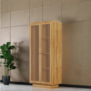 Tocador alto embalado por correo de madera de teca real minimalista moderno de alta calidad para muebles de dormitorio en apartamentos - Product Image 1