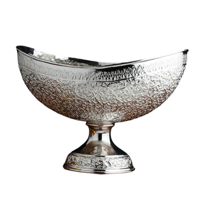 Cuenco de Pedestal de latón de alta calidad con grabado acabado de níquel para mesa de cocina, cuenco para servir, cuenco para vajilla - Product Image 4