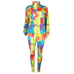 Nouveau survêtement pour femmes en polaire technique à manches longues meilleure vente par sublimation 2 pièces ensemble de survêtement en coton imprimé pour femme vente en gros - Product Image 5