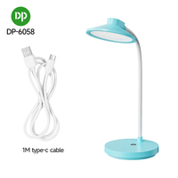 Lampe de table LED rechargeable DP, lampe de bureau, lampe de lecture, batterie grande capacité, flexible, pliable, à intensité variable en continu