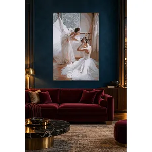 Impression sur toile « Deux ballerines se préparant près de la fenêtre » de Fida - Product Image 5