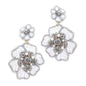 Boucles d'oreilles en perle de graine multicolores en forme de goutte, boucles d'oreilles brodées à la main en inde, bijoux à la mode pour femmes et filles - Product Image 2