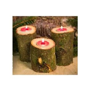 Soporte de vela de madera para mesa de comedor de Color Natural, soporte de candelita decorativo para hogar y restaurante y oficina para Navidad - Product Image 1