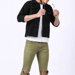Meilleur prix quantité minimale de commande bas Veste en jean pour hommes Dernière veste en jean sur mesure pour hommes en gros - Product Image 6
