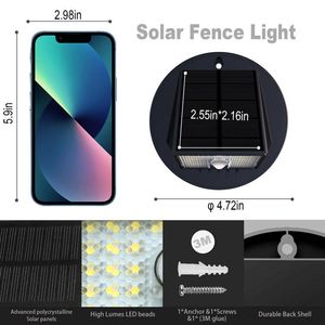 Năng lượng mặt trời hàng rào ánh sáng 33 LED chuyển động Tường Cảm biến chuyển động an ninh ánh sáng + 3 chế độ chiếu sáng - Product Image 6