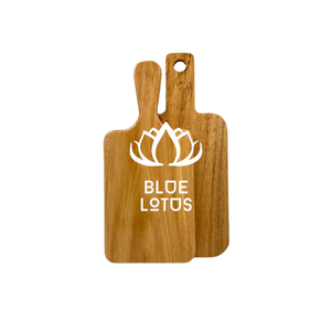 Tabla de Cortar Reversible de Madera de Alta Calidad para Cortar y Servir, Ideal para el Hogar y Cocina Profesional, Loto Azul - Product Image 1