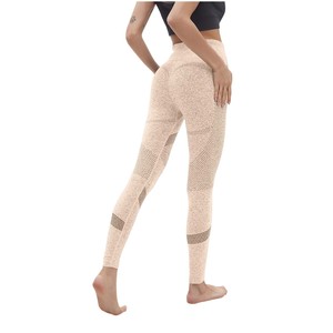 Leggings de Yoga pour femmes à rayures taille haute fermeture à la taille élastique 220g pantalon en Nylon Spandex Scrunch leggings bout à bout pour femmes - Product Image 2