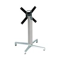 Base de table pliante en aluminium moulé sous pression peinte H73 cm, pieds croisés, pour tables de bistrot et de café intérieures et extérieures jusqu'à 80 cm