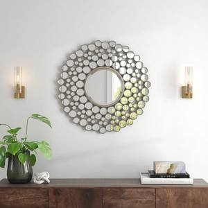 Renwil Andromeda Miroir mural en métal Accent décoratif moderne Grande déclaration Maison avec Logan Cercle géométrique Design par Wade - Product Image 1