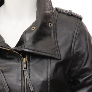 แจ็คเก็ตหนังผู้หญิงแฟชั่นใหม่ สวมใส่สบาย ทรงยาว สำหรับสตรีทแวร์ ปี 2025 สีพื้น เรียบง่าย สไตล์ลำลอง - Product Image 4