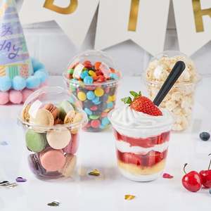 Venta al por mayor 600 juegos de vasos de plástico transparente tapas de cúpula 8oz. 10oz. 12oz. Logotipo personalizado de 24oz de capacidad para leche, té, bebida, jugo, leche, 360ml - Product Image 5