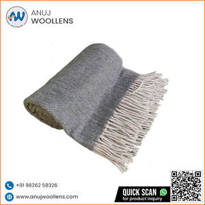 Couvertures en laine à motif de diamant à chevrons de charbon de bois de qualité supérieure du fabricant indien - Product Image 4