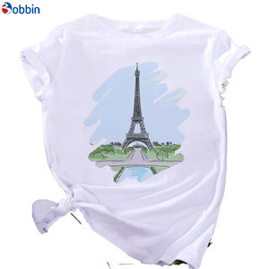 Camiseta de Mujer con Estampado Floral y Mariposas, Talla Grande, Informal, de Manga Corta para Verano - Product Image 2