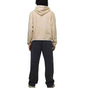 Sweat à capuche pour homme, couleur unie, polaire épaisse, coupe ample, style streetwear, pour la fabrication en gros de marques personnalisées - Product Image 2