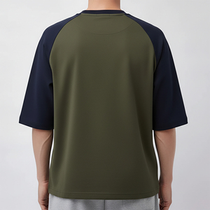 Quick Dry Knitted 100% Cotton Solid Color Summer Wear Breathable Eco-Friendly <b>Men's</b> <b>Black</b> Loose Fit Short Sleeve Casual T-Shirt - Product Image 2