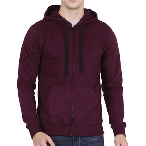 Sweat-shirts à capuche pour hommes avec fermeture éclair sur le devant, 100% coton molletonné, respirant, manches longues, sweat-shirts d'hiver amples, sportifs, chauds, décontractés et tendance - Product Image 3