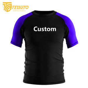 Custom Logo High Quality Wholesale Plain Jiu Jitsu Fitness <b>Swim</b> <b>Shirts</b> Printed short Sleeve MMA <b>Men</b> Bjj Rash Guard for Boys - Product Image 2
