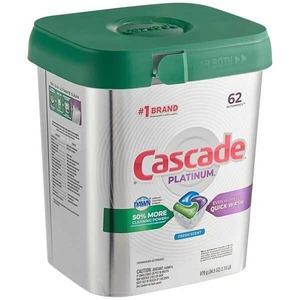 Cascade Platinum Lavavajillas Pods, Detergente Lavavajillas, Actionpacs, Fresh, 62 Unidades - Product Image 1