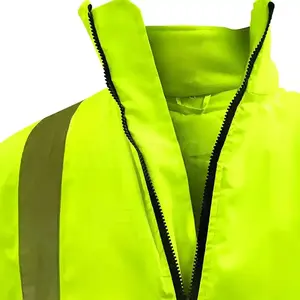 Invierno al aire libre trabajador capa de lluvia uniforme logotipo personalizado alta visibilidad reflectante seguridad ropa de trabajo Hi Vis chaqueta de trabajo - Product Image 5