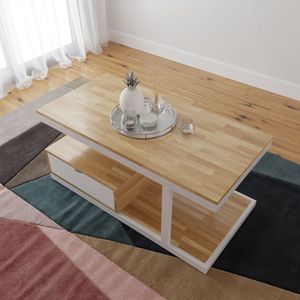 Minimalist SFBT001 Living Room Furniture <b>Iron</b> Frame and Rubber Wood <b>Table</b> High-quality Coffee <b>Table</b> - Product Image 3