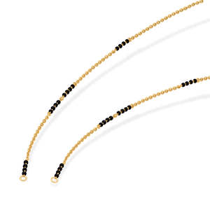 Chaîne de mangalsutra classique plaquée or avec perles pour femmes - Bijoux de mariage ethniques - Product Image 3