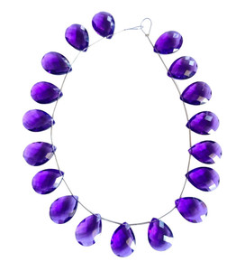 Cuentas de Piedras Preciosas Facetadas en Forma de Pera de Amatista Natural para la Fabricación de Joyas para Artesanos y Joyeros - Product Image 1
