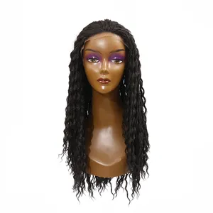 JINRUILI all'ingrosso prezzo di fabbrica personalizzabile Afro onda di acqua parrucche sintetiche lunghe pizzo nero parrucche anteriori per le donne nere