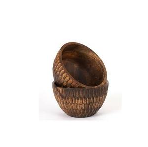 Bol en bois naturel classique moderne rond en bois d'acacia saladier taille personnalisée accessoires de cuisine top vente - Product Image 4