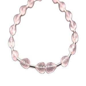 Cuentas de Briolette con forma de lágrima, 21 unidades, pequeñas y facetadas, piedras preciosas naturales de cuarzo rosa para pulsera, collar, joyería - Product Image 1