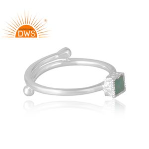 Vente chaude 925 Sterling Silver Natural Amazonite Gemstone Ring Bijoux personnalisés pour les femmes Cadeau pour elle - Product Image 4