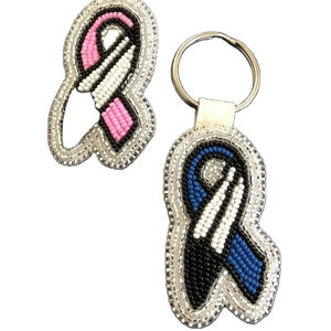 Customizable Seed Beads Beaded <b>Game</b> Day Keychain and keyring or <b>accessories</b> for girls from India - Product Image 1