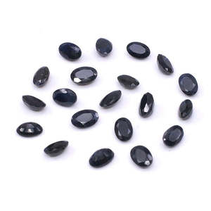 Piedras de Zafiro Negro Natural Sin Tratar, Calibradas en Forma Ovalada y de Pera, 3x5mm y 4x6mm, Gemas Facetadas en Colores Gris y Violeta - Product Image 1