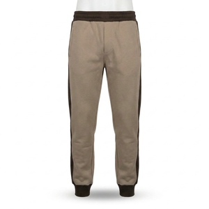 Men's Beige Tracksuit Set Full Sleeve Zipper Front Casual Autumn Wear Solid Color <b>Polyester</b> Cotton Blend Regular Fit <b>Joggers</b> - Product Image 4