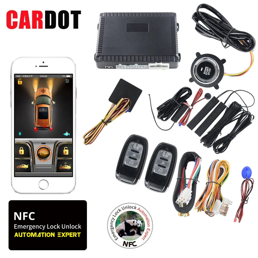 Thả vận chuyển cardot kol NFC từ xa khởi động thụ động Keyless hệ thống nhập thông minh xe + báo động