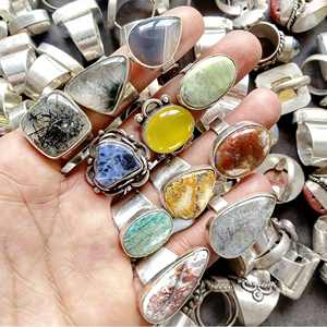 Natural Mix Gemstone <b>Ring</b> Solid 925 Sterling Silver Overlay Handmade Vintage <b>Ring</b> Multi Color <b>Statement</b> <b>Ring</b> for Women Jewelry - Product Image 3