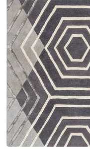 พรมปูพื้นขนสัตว์ขนาดปรับแต่งได้, สินค้าใหม่พรมปูพื้นที่ตกแต่งด้วยมือดีไซน์นามธรรมทรงเรขาคณิต - Product Image 4