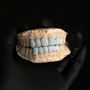 Vvs <b>Diamond</b> Vintage 925 <b>Silver</b> Custom Invisible <b>Diamond</b> Grillz Hip Hop Iced Out Princess Cut for <b>Teeth</b> - Product Image 2