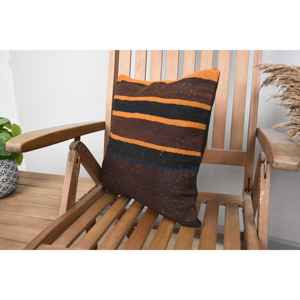 Oreiller Patchwork Kilim en laine marron 16x16 pouces Design rustique de luxe Vintage moelleux imprimé motifs floraux soie tissée pour la literie - Product Image 3