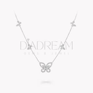 Collier papillon en argent Sterling 925 à la mode bijoux fins Moissanite diamant collier de mode cadeaux et fiançailles - Product Image 1