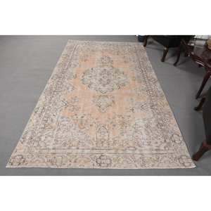 Tapis en laine fait main Beige Orange classique 5.2X8.9 pieds Design Patchwork turc pour salon Rectangle couloir Latex 4m tapis de chevet - Product Image 1