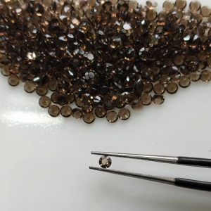 Cuarzo Ahumado Natural de 3MM, Corte Brillante Redondo, Gema Suelta de la Mejor Calidad para la Fabricación de Joyas - Product Image 1