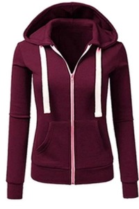 เสื้อกันหนาวมีซิปมีฮู้ดสำหรับผู้หญิง, เสื้อกันหนาวผ้าฝ้ายกันหนาวมีซิปกันหนาวดีไซน์ให้ความอบอุ่น - Product Image 5
