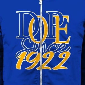 Sigma แกมมา Rho sgrho แจ็คเก็ตซาตินสีฟ้าทอง1922กรีกปักลายบอมเบอร์ sorority เสื้อนอกสตรี - Product Image 3